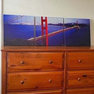 🔥 San Francisco Golden Gate Bridge 3 Panel Canvas Art 🔥 16"x16" ea. (48"× 16")